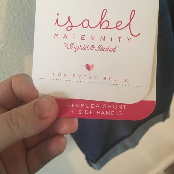 Isabel Maternity Dark Wash Bermuda Shorts - Picture 3 of 7